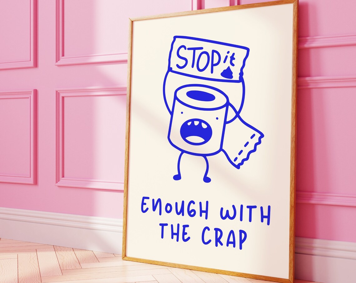 Funny Bathroom Toilet Paper Protest Retro Art Print