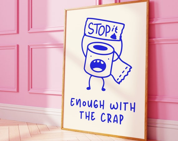 Funny Bathroom Toilet Paper Protest Retro Art Print