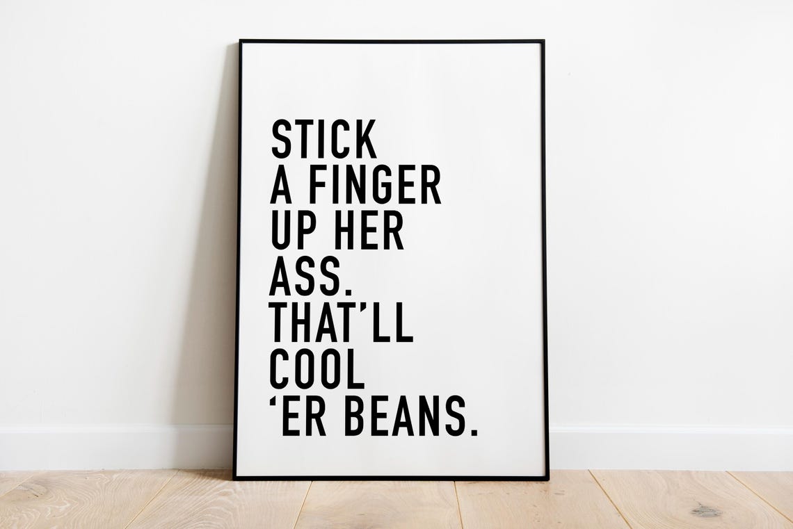 Rude Finger Quote Wall Art Print