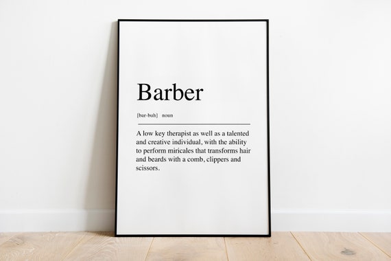 Hairdresser Barber Definition Quote Art Print
