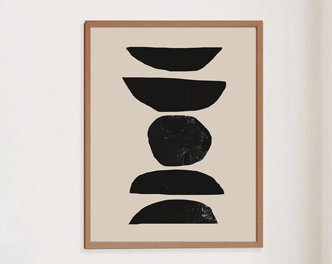 Semi Circle Black Geometric Minimalist Art Print - Image 3