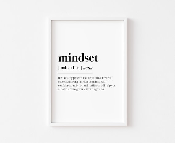 Home Office Print Mindset Definition Motivational Prints Wall Decor Bedroom Art