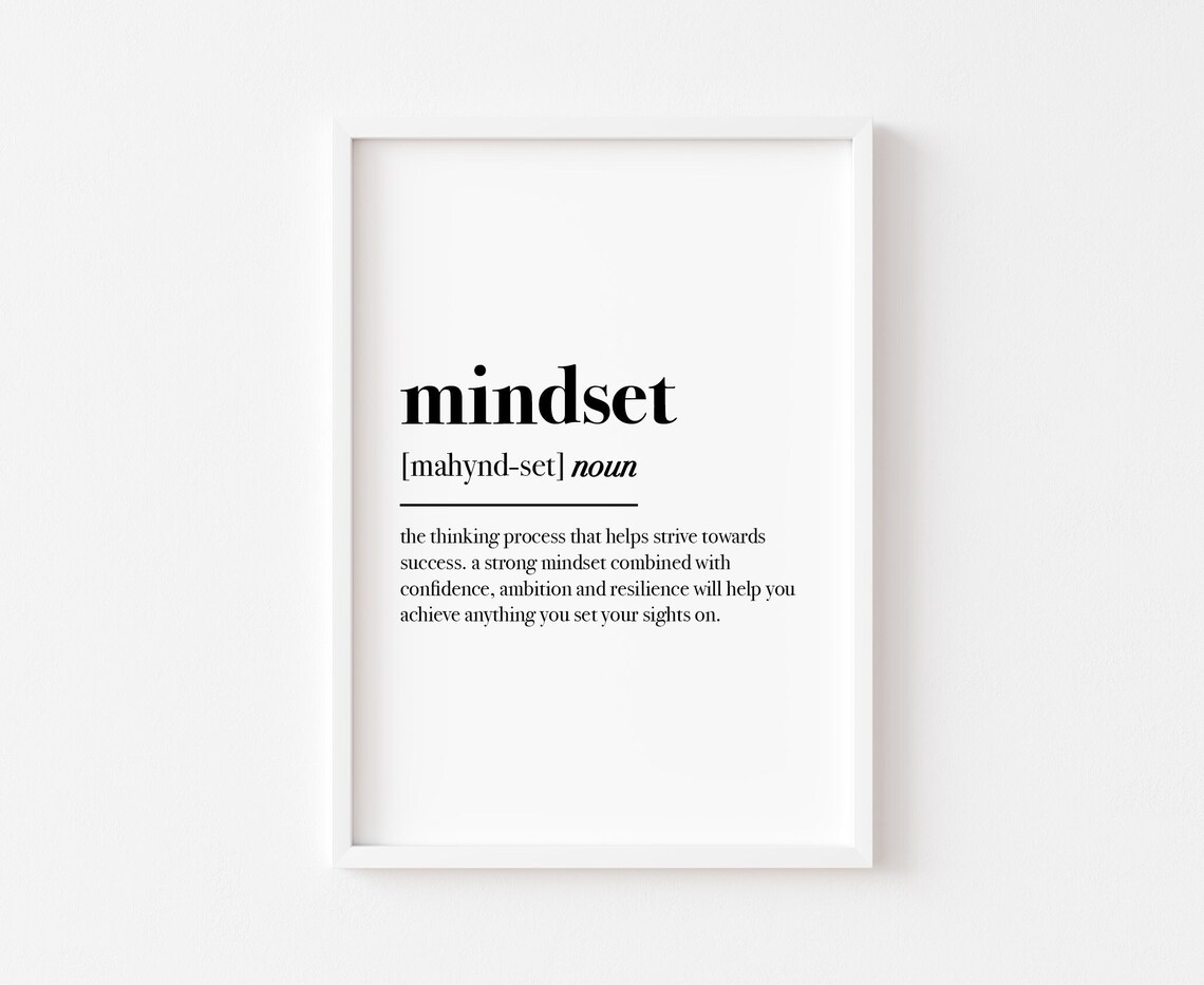 Home Office Print Mindset Definition Motivational Prints Wall Decor Bedroom Art