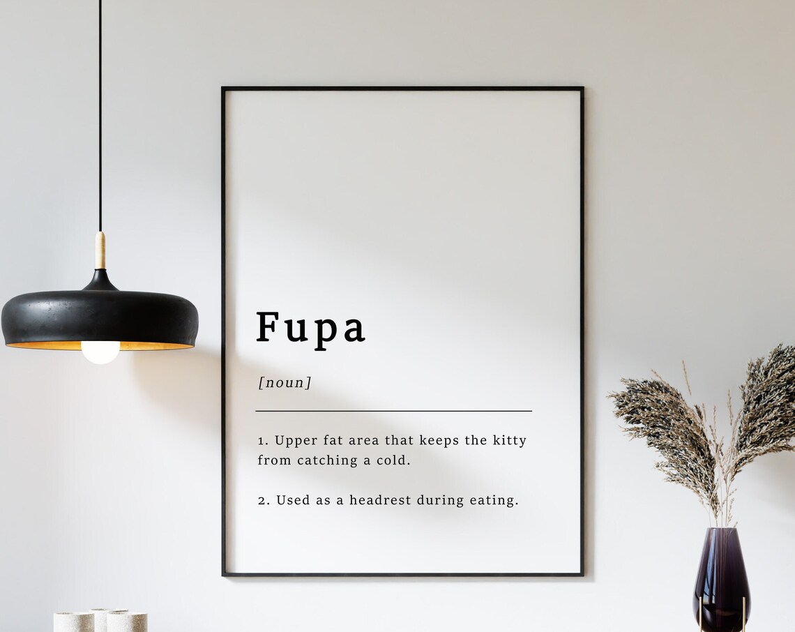 Funny Fupa Definition Quote Humorous Dictionary Style Wall Poster