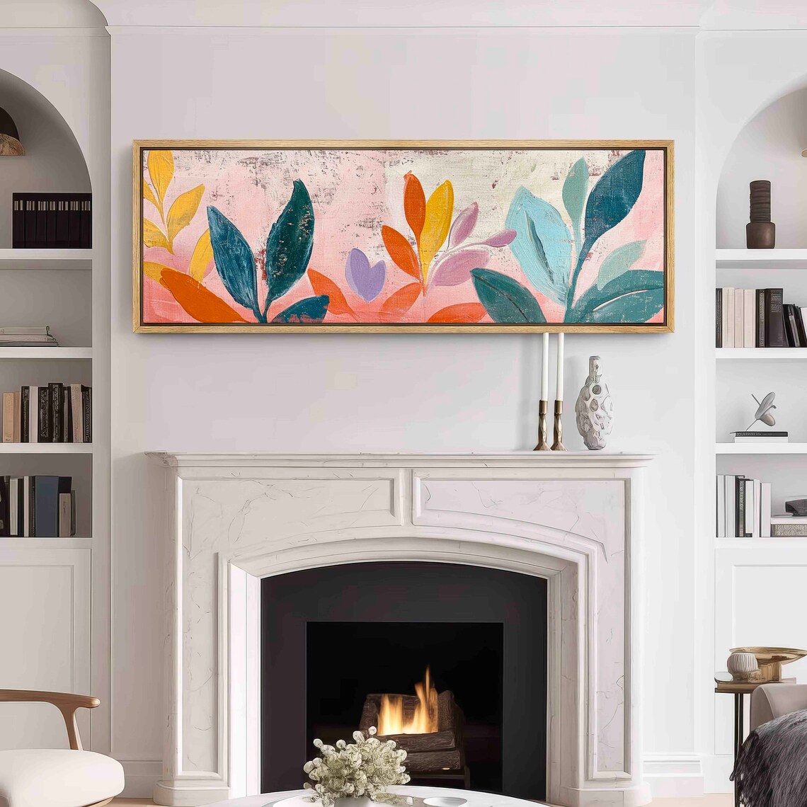 Vintage Horizontal Floral Art Print, Wide Panoramic - Image 3