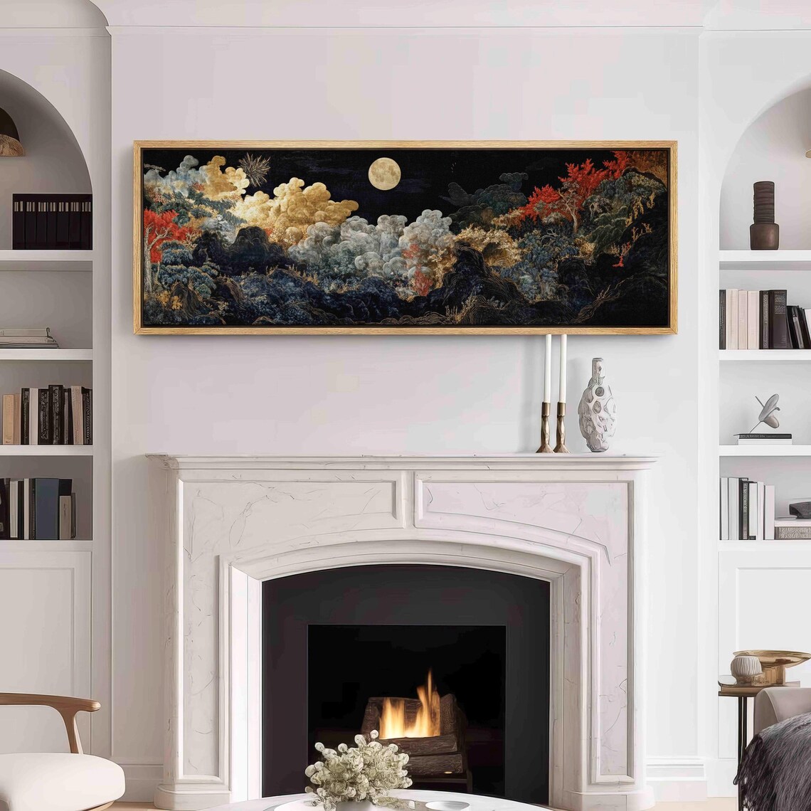 Vintage Japanese Tapestry Landscape Art Print - Image 3