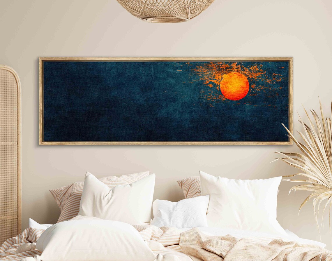 Minimalist Moody Sunset Panoramic Wall Art Print - Image 2