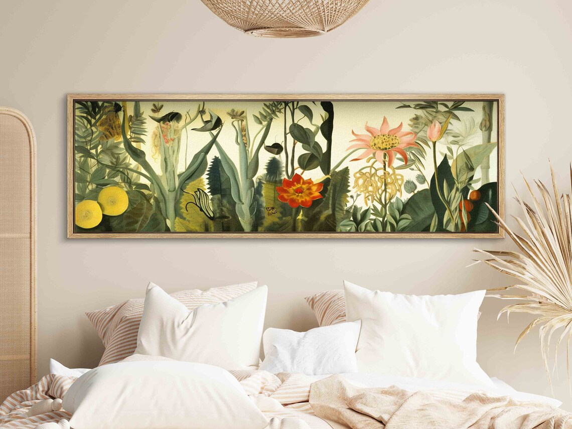 Panoramic Floral Wall Art Print, Above Bed Decor - Image 2