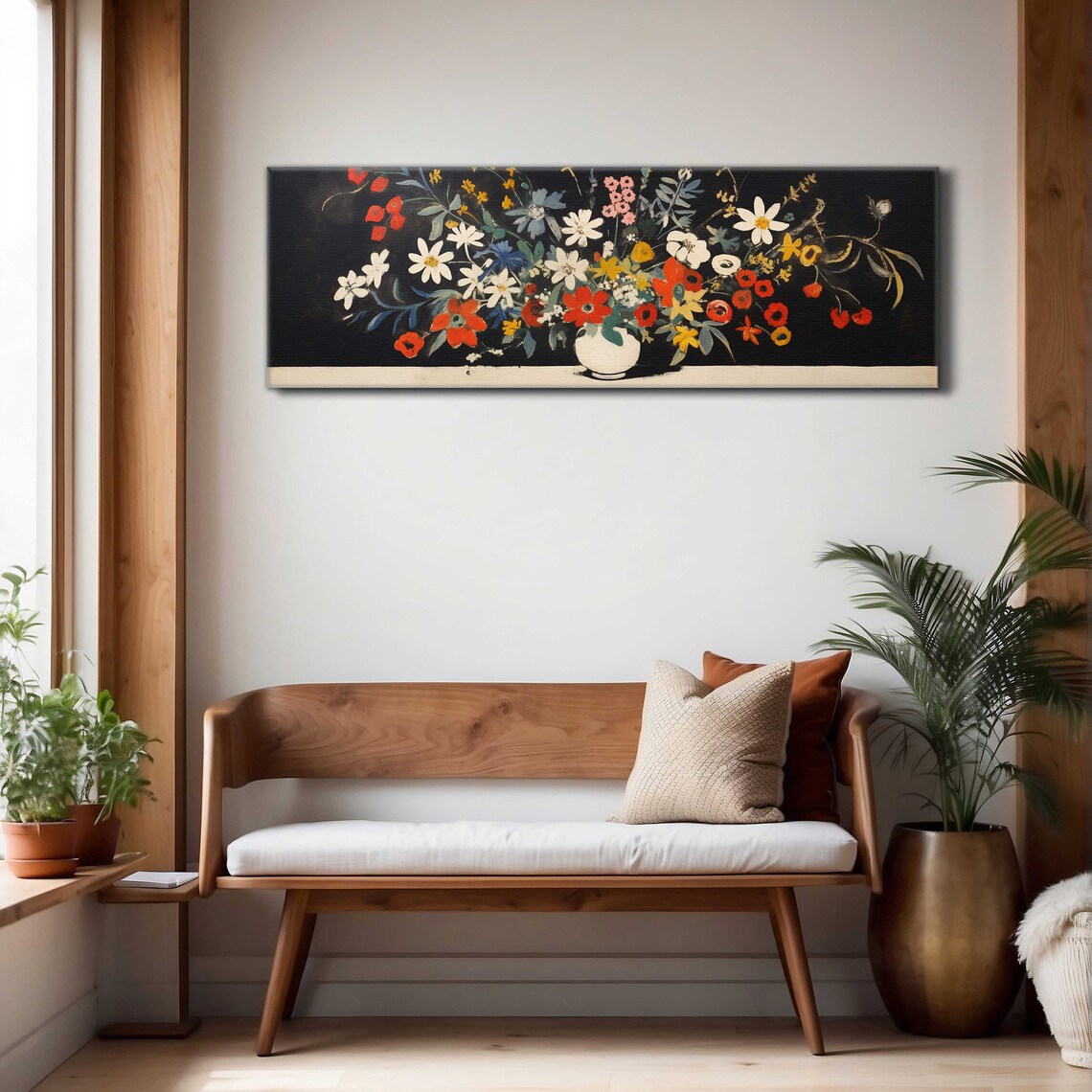 Horizontal Flowers Panoramic Art Print, Boho Decor - Image 4