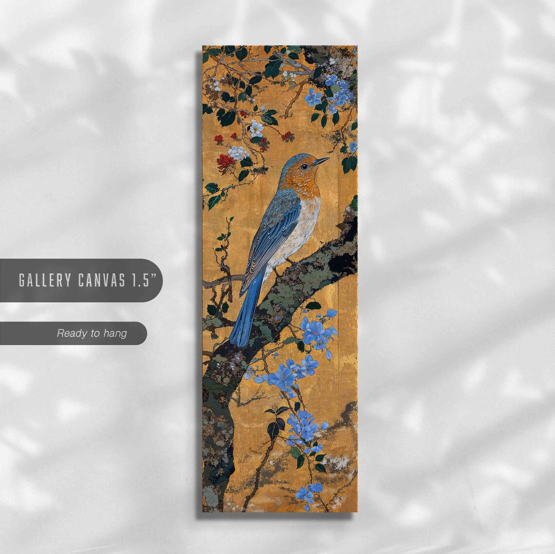 Spring Bird on a Branch, Vintage Japanese Art Print - Image 2