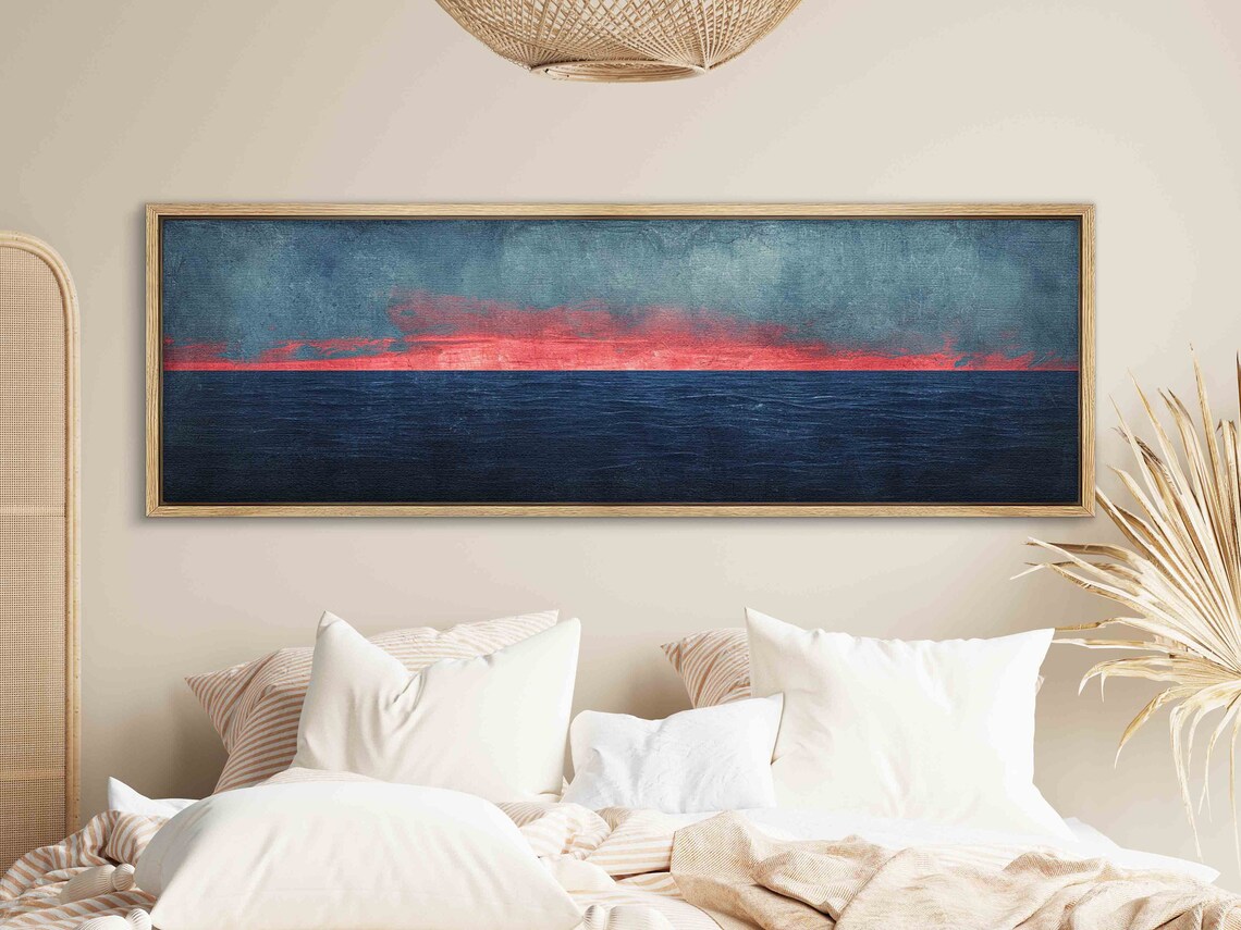 Horizontal Seascape Art Print, Moody Panorama - Image 2