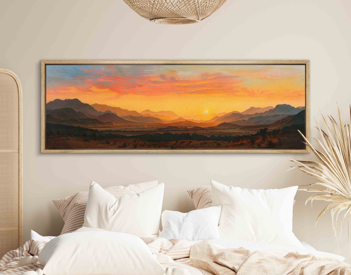 Wide Landscape Painting, Panoramic Wilderness Art Print - Image 4