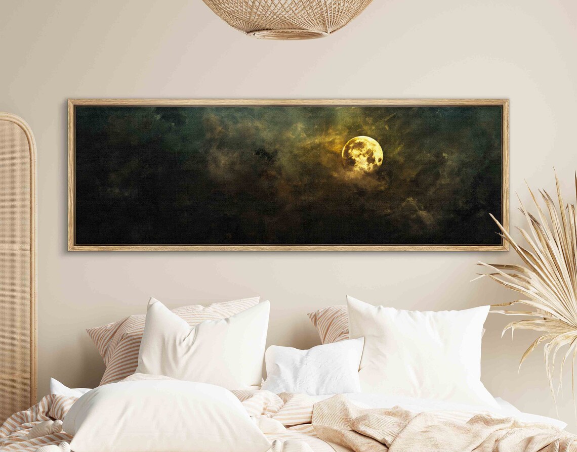Moody Cloud Full Moon Art Print, Academia Style - Image 4