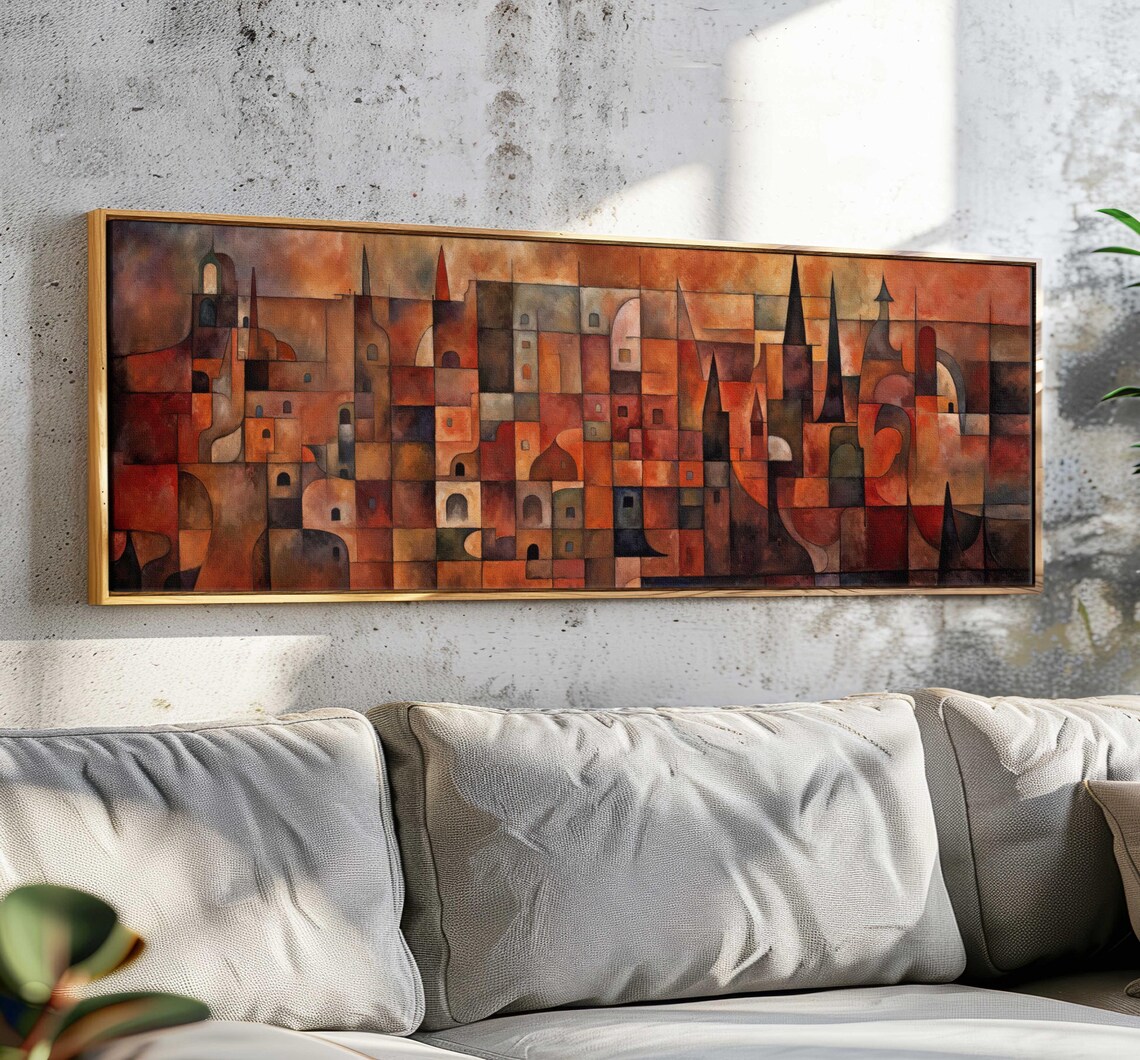 Mid-Century Modern Cityscape Abstract Art Print