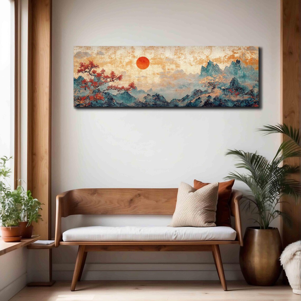 Vintage Japanese Tapestry, Boho Asian Textile Art Print - Image 4
