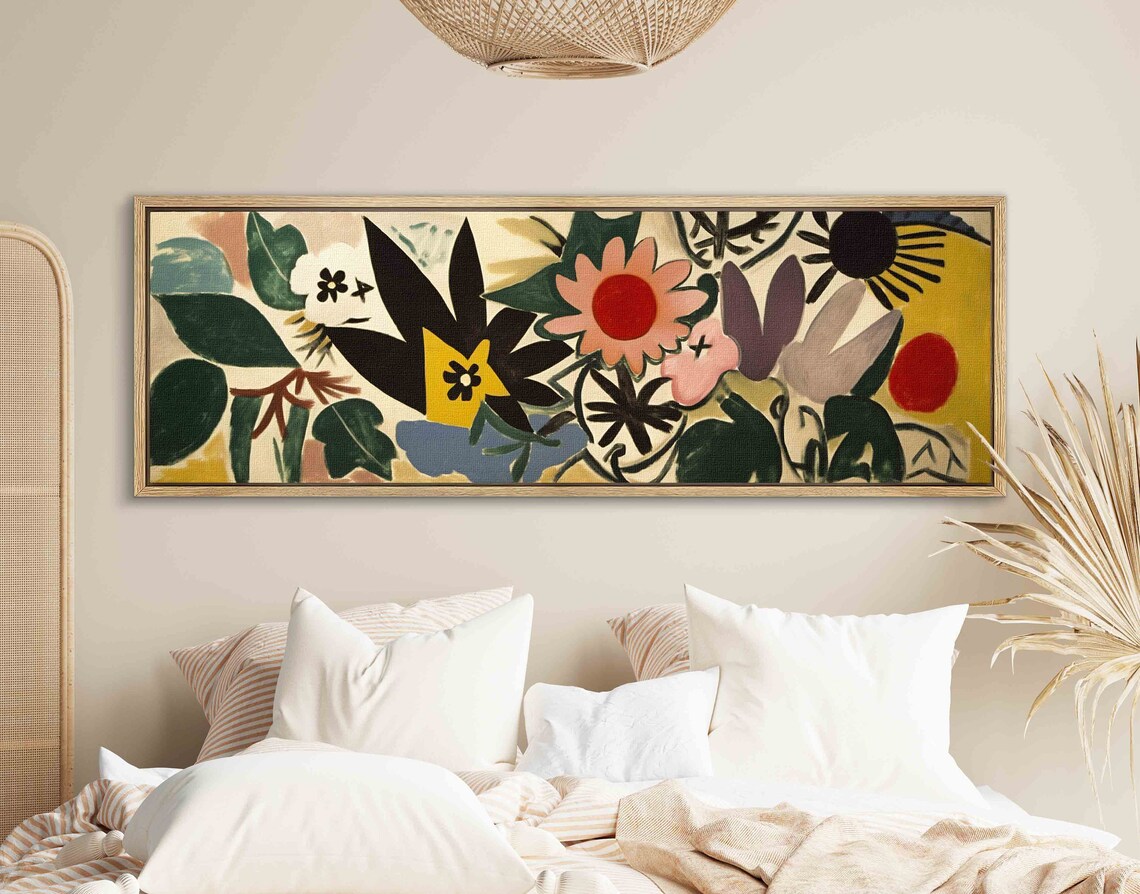 Panoramic Floral Art Print, Mid-Century Minimalist - Image 2