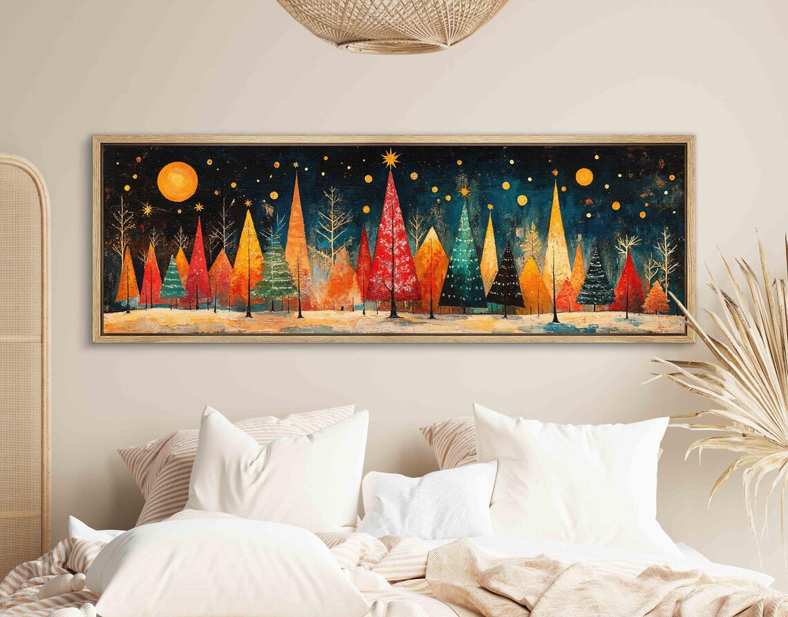 Mid-Century Modern Christmas Art Print, Holiday Decor - Image 2