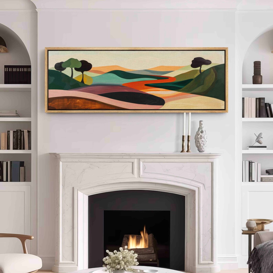 Modern Landscape Art Print, Minimal Panoramic View - Image 3