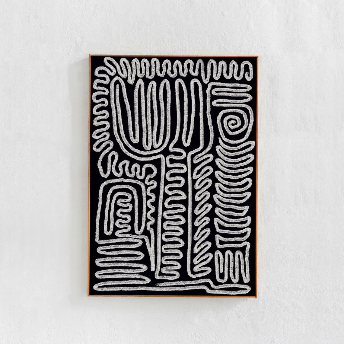 Black Art Abstract Squiggly Lines Poster Print