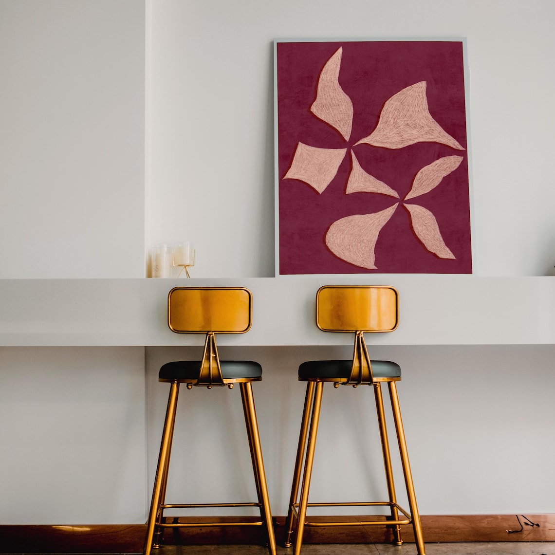 Scandi Modern Abstract Poster, Contemporary Painting - Image 2