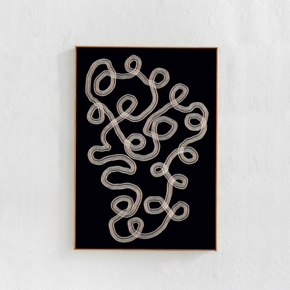 Scandi Modern Abstract Line Art Poster