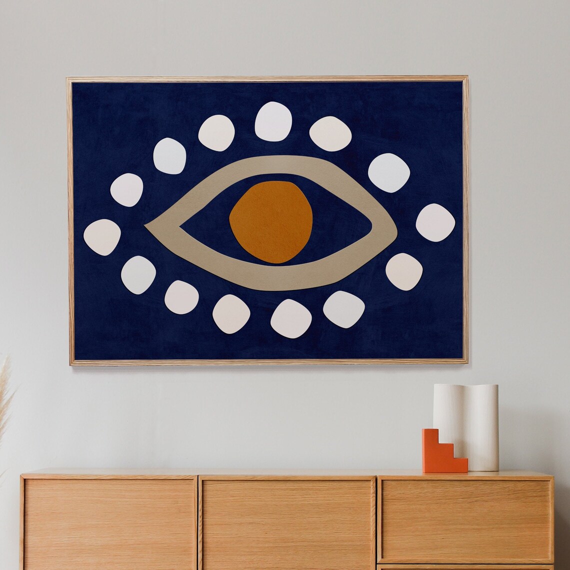 Scandi Boho Abstract Eye Art Print, Home Decor - Image 2