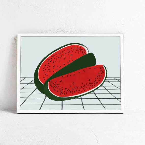 Watermelon Illustration Still Life Art Print