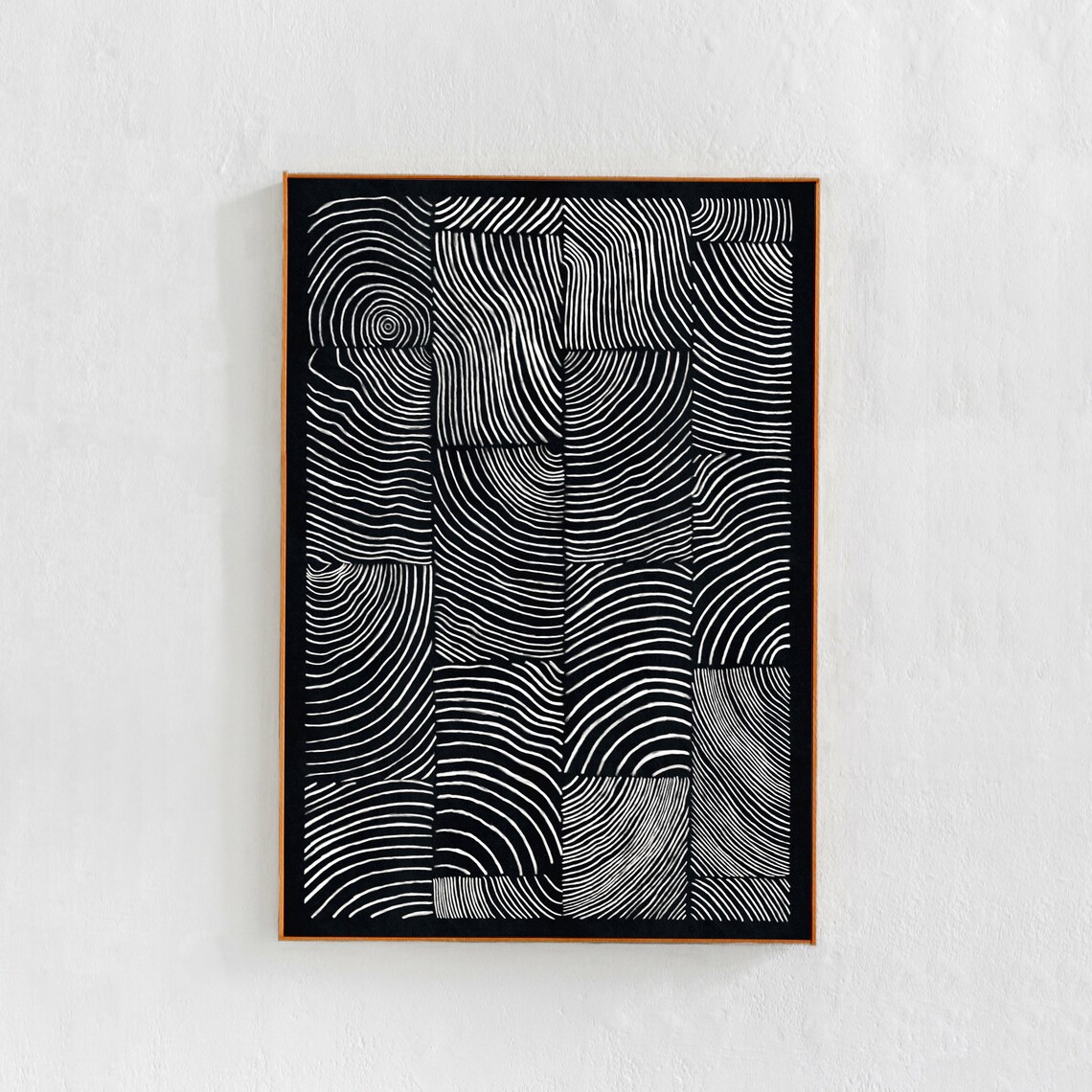 Black And White Abstract Lines Pattern Poster