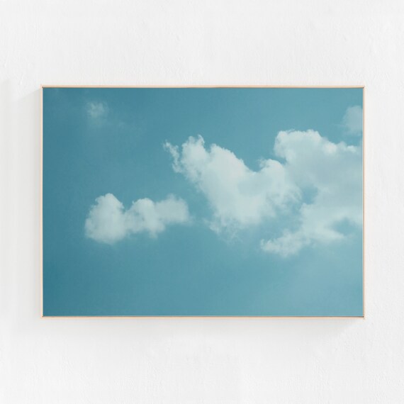 Cloud Wall Art Print Blue Sky Photo Print Blue Minimalist Decor Cloud Art Bedroom Art Cloud Photography Print