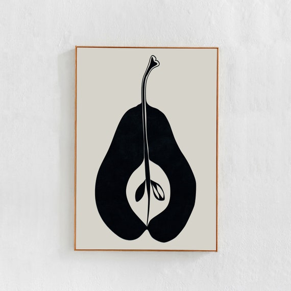 Pear Kitchen Decor, Scandinavian Modern Art Print