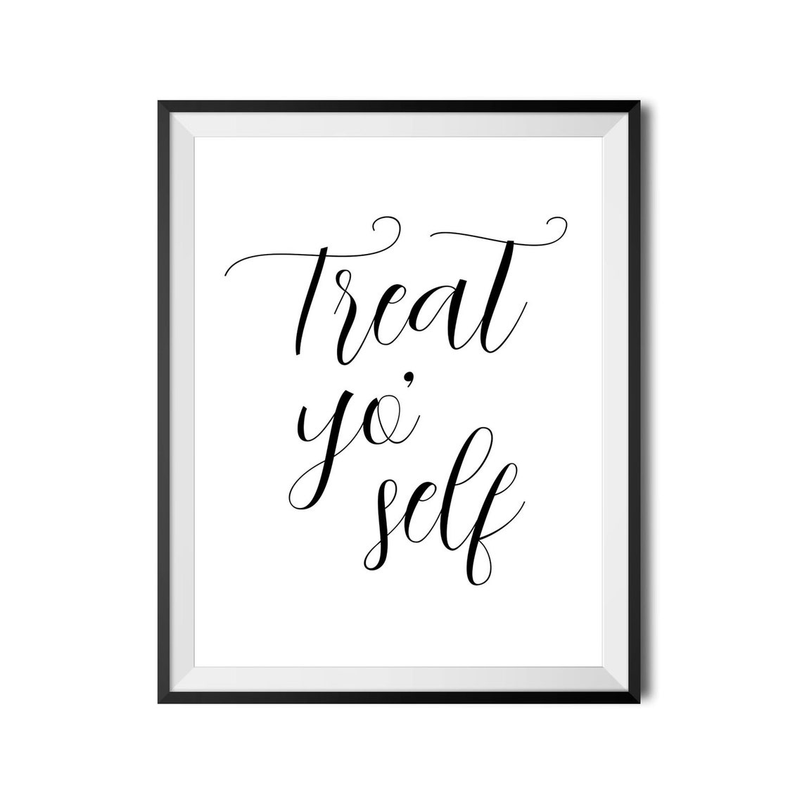 Treat Yo Self Self Care Calligraphy Minimalist Quote Home Poster - Image 3