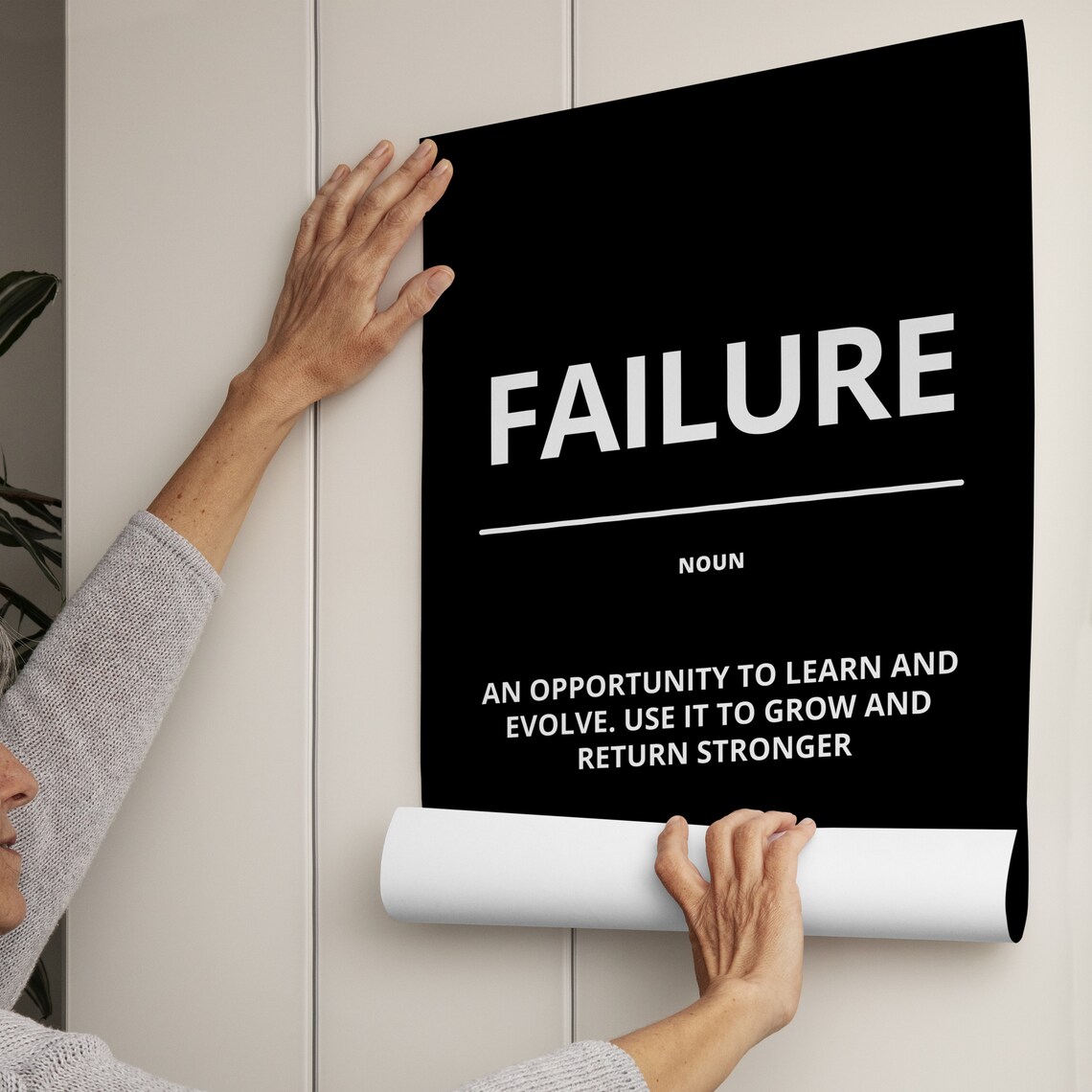 Failure Noun Definition Minimalist Black Motivational Quote Poster - Image 2