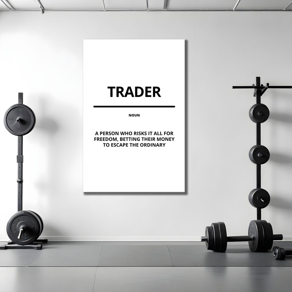 Trader Noun Definition Minimalist White Finance Motivational Poster - Image 2