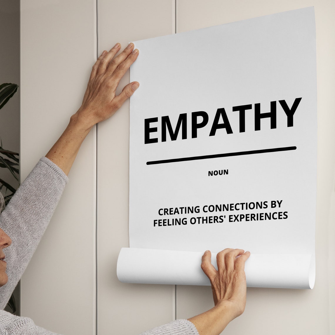 Empathy Minimalist White Dictionary Definition Motivational Poster - Image 3