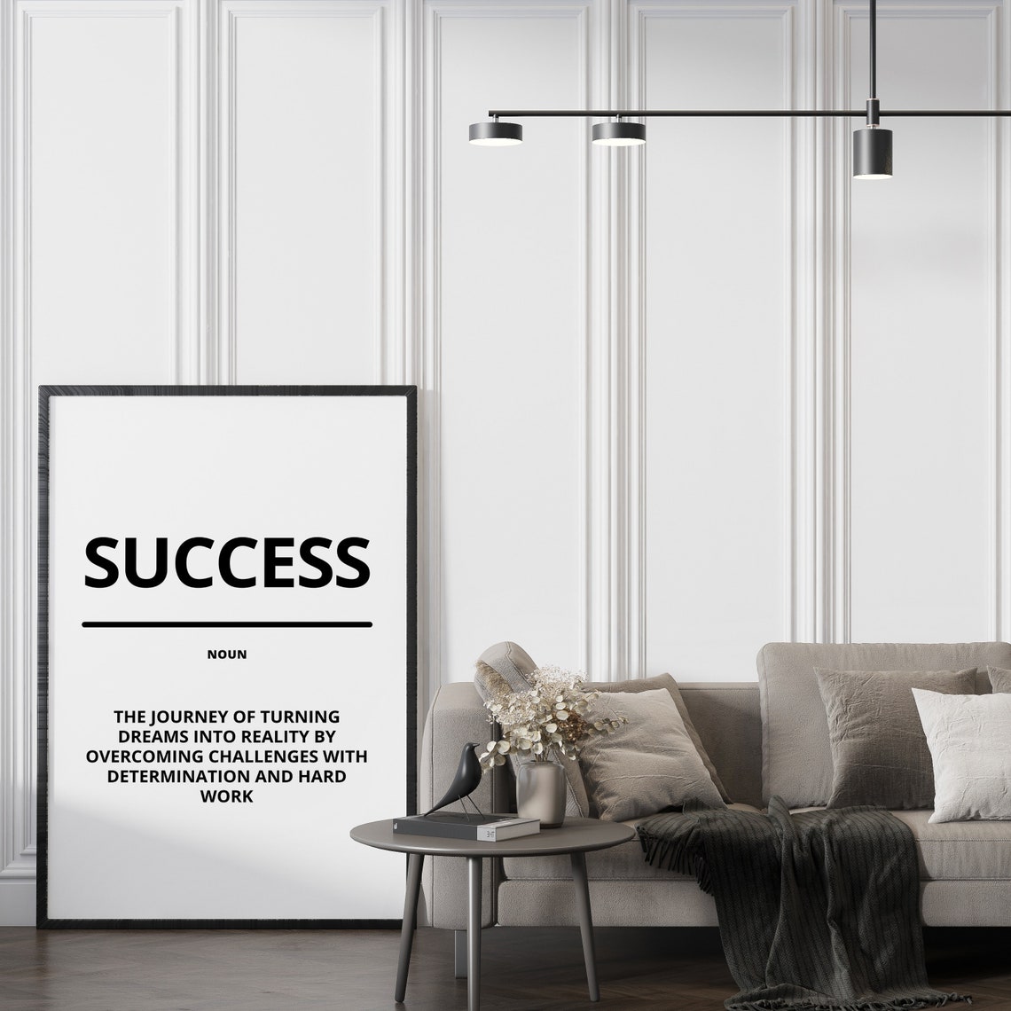 Success Noun Definition Minimalist White Motivational Quote Poster - Image 2