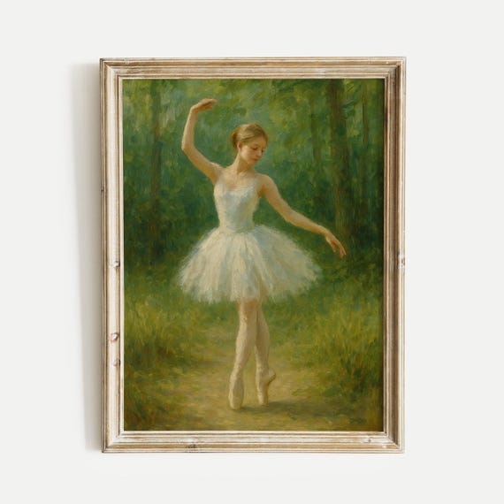 Ballerina Spring Oil Painting Print Vintage Wall Art Home And Office Living Room Bedroom Nursery Decor