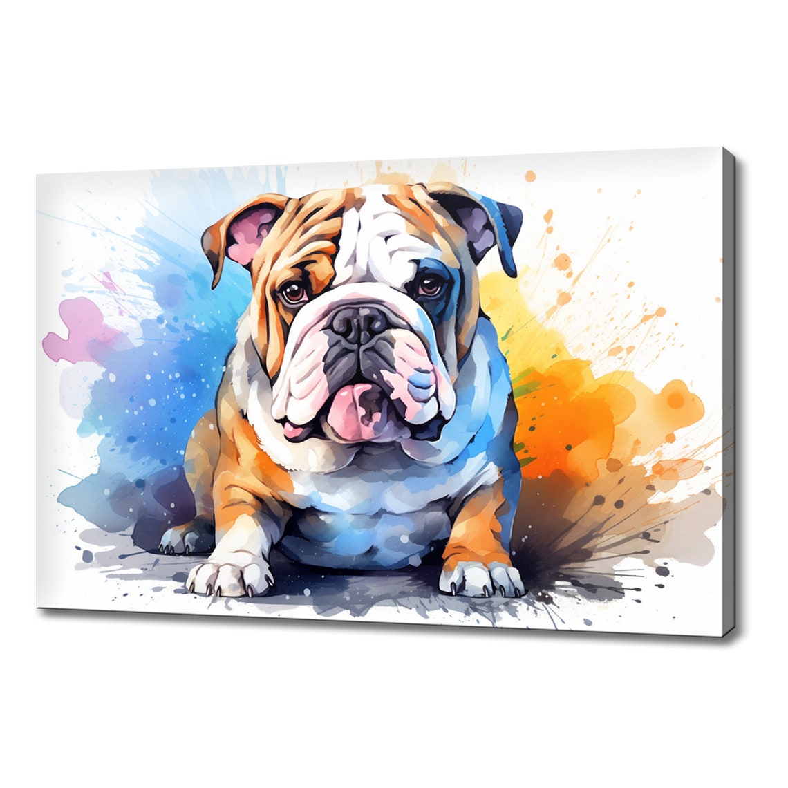 English Bulldog Dog Watercolour Painting Print Art Animals Wall Art Print On Gift For Dog Lover Dog Picture Print