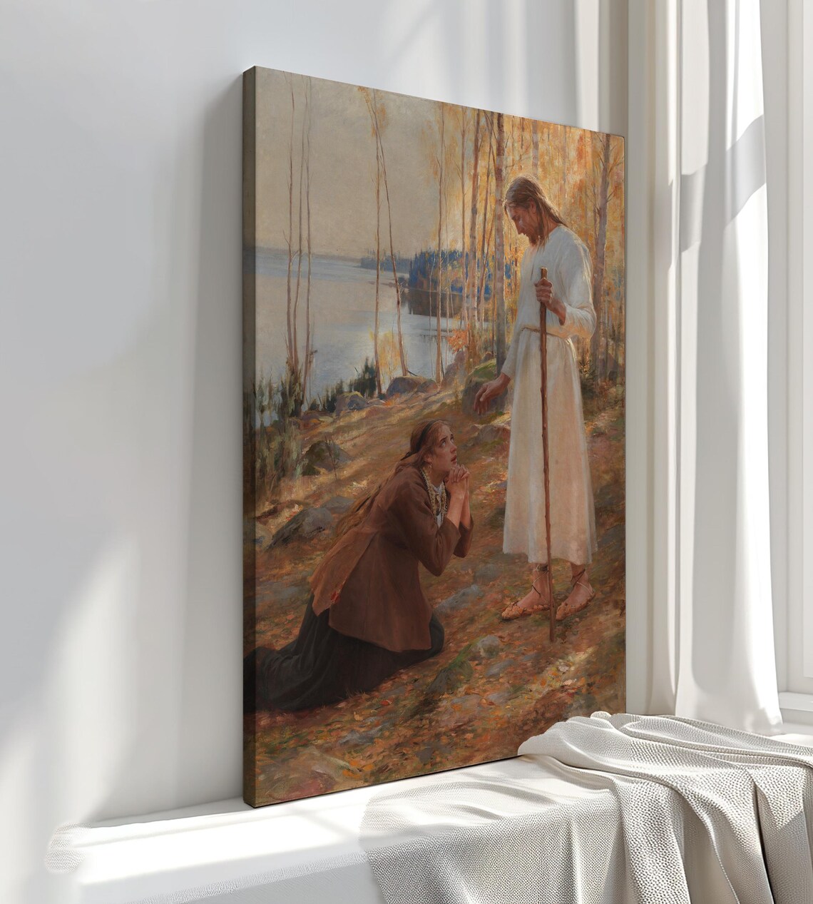 Christ And Mary Magdalene By Albert Edelfelt Classic Religious Painting Poster - Image 3