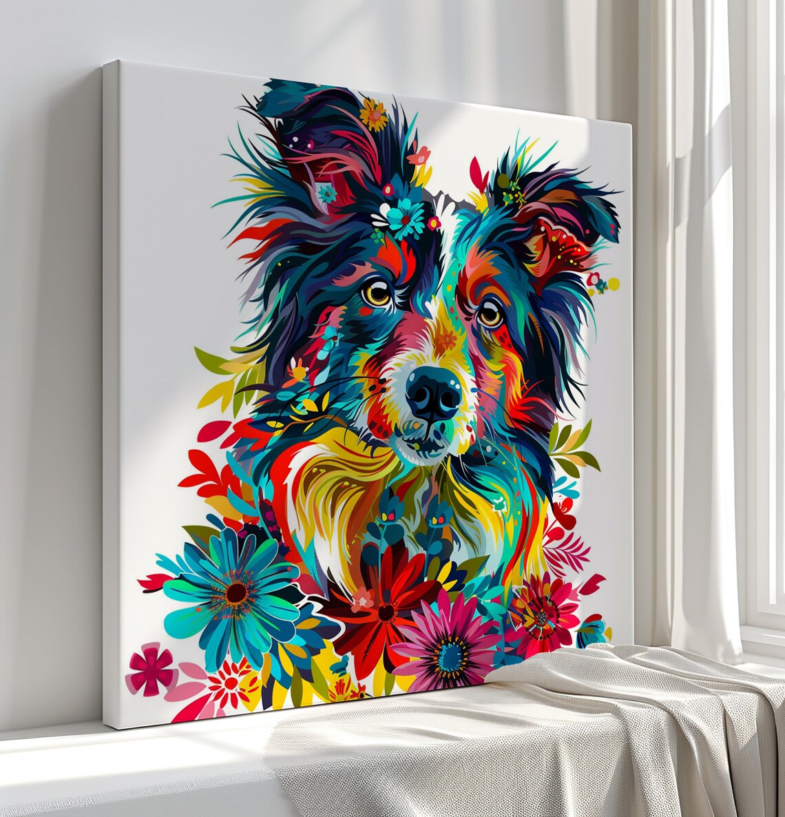 Border Collie Contemporary Art Print for Dog Lovers