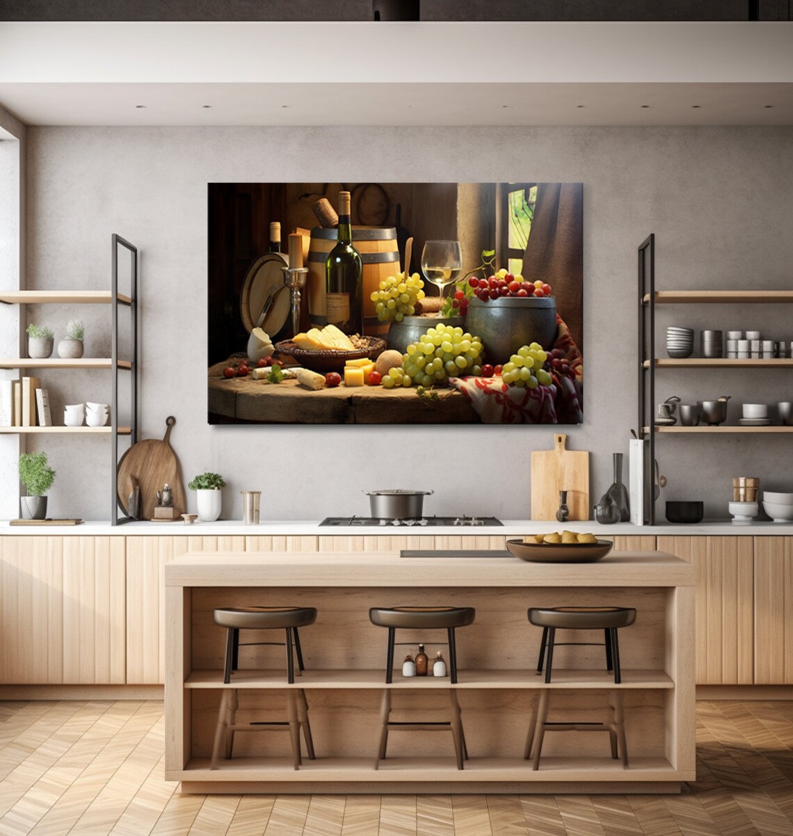 Vintage Tuscany Winery Wine And Grapes Art Print - Image 4
