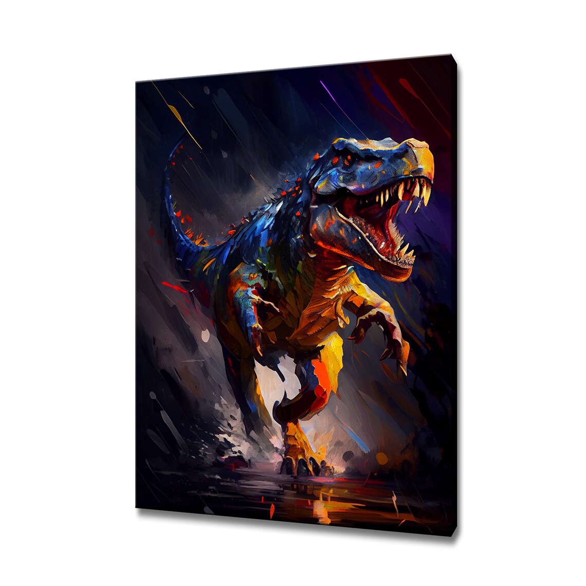 T Rex Colourful Painting Art Print, Customised Gift