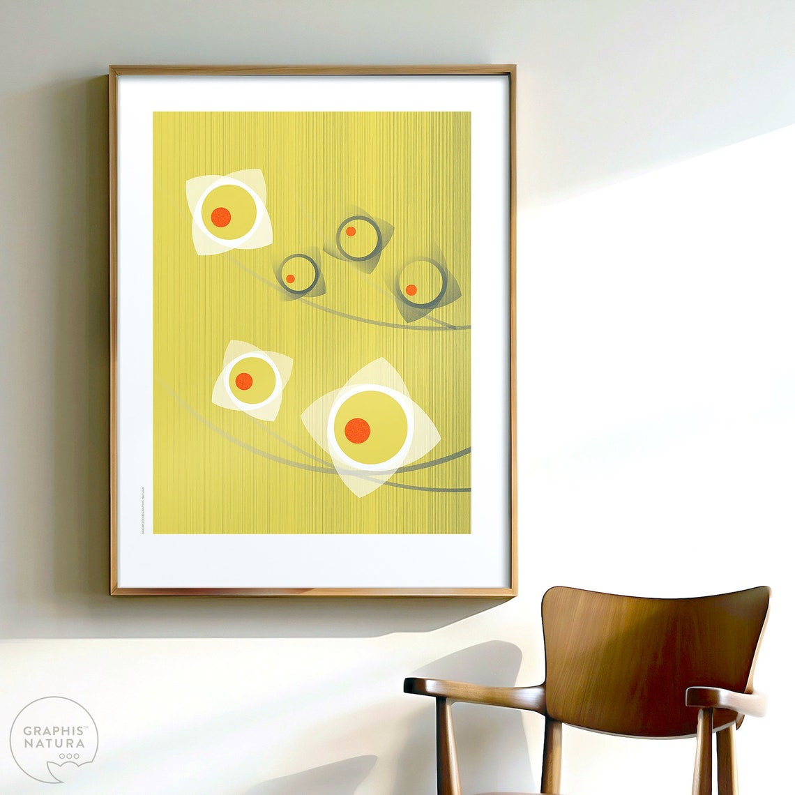 Dogwood Blossom Poster Lime Green Ground Modern Botanical Art - Image 5