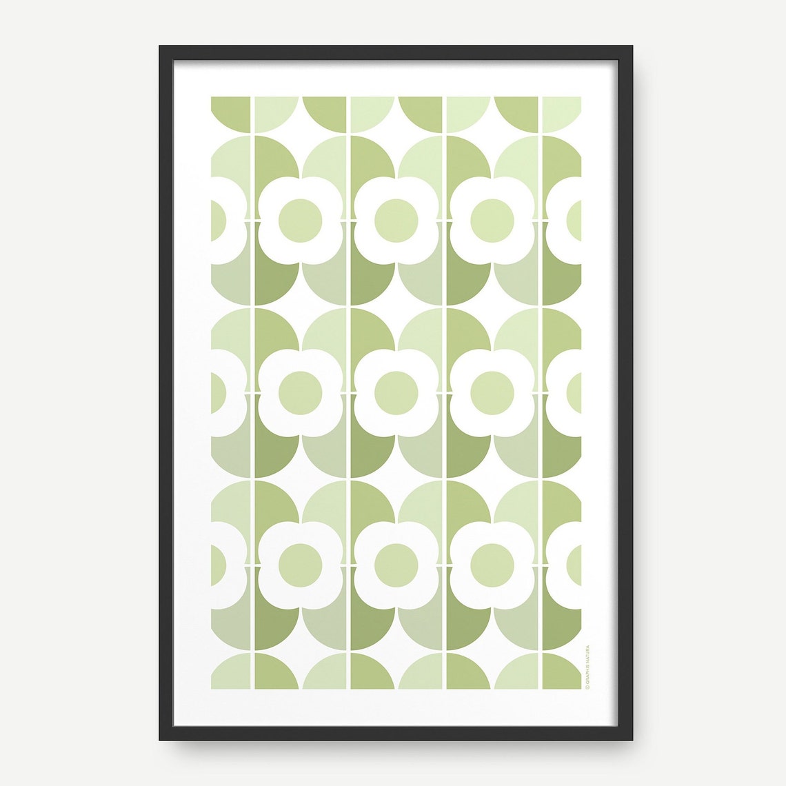 Geometric Flower Print Modern Floral Art Geometric Floral Print Green Floral Poster Nature Wall Art Organic Modern Decor - Image 4
