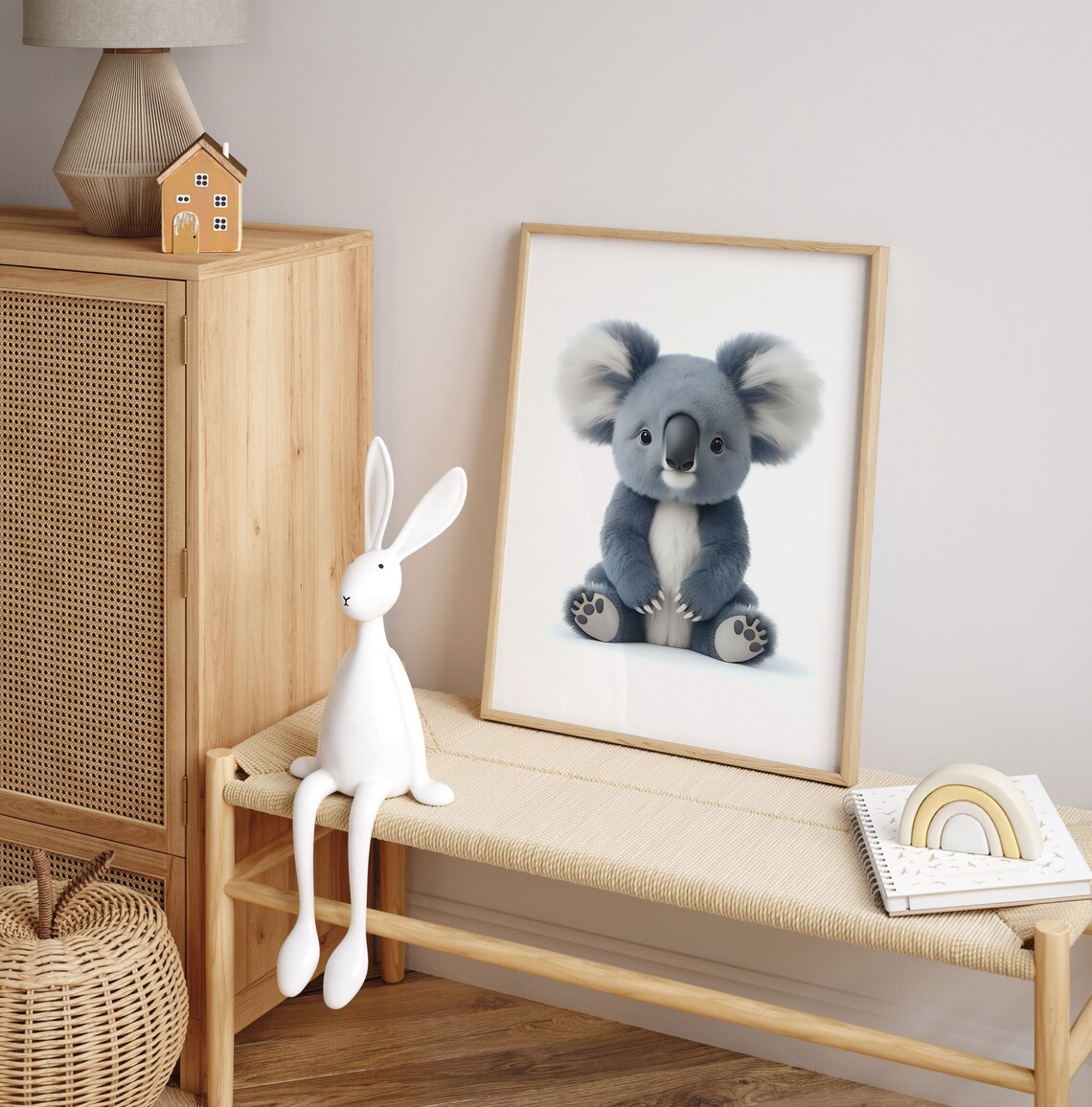 Adorable Fluffy Baby Koala Sitting Sweet Nursery Animal Poster - Image 4