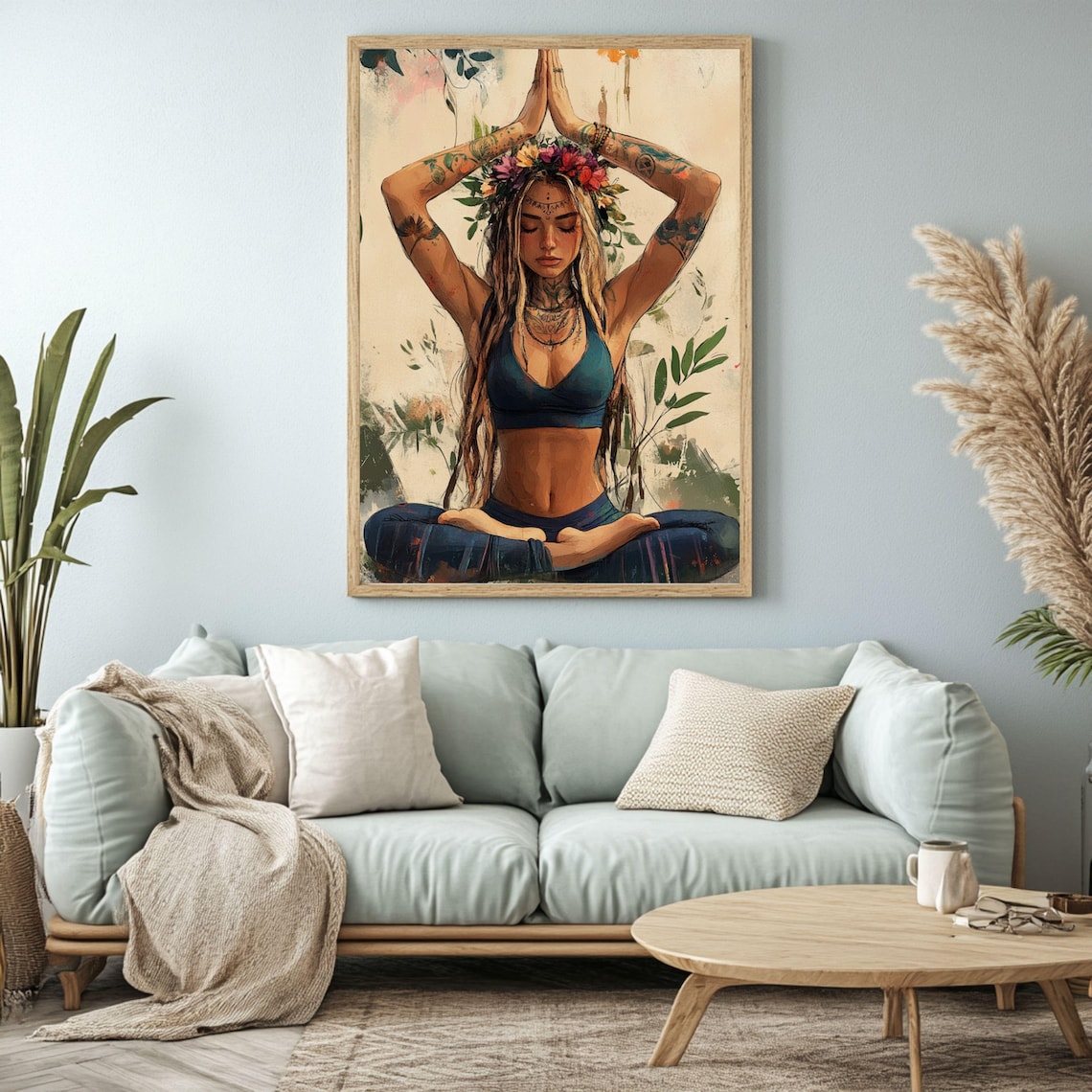 Boho Yoga Art Print, Mindful Meditation Decor - Image 2