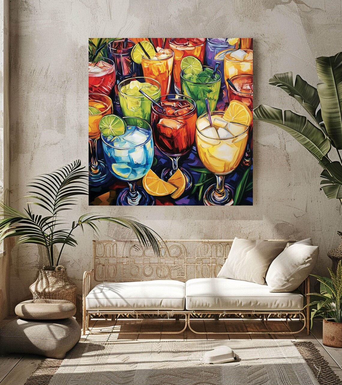 Colorful Cocktail, Tropical Beverage Bar Decor - Image 3