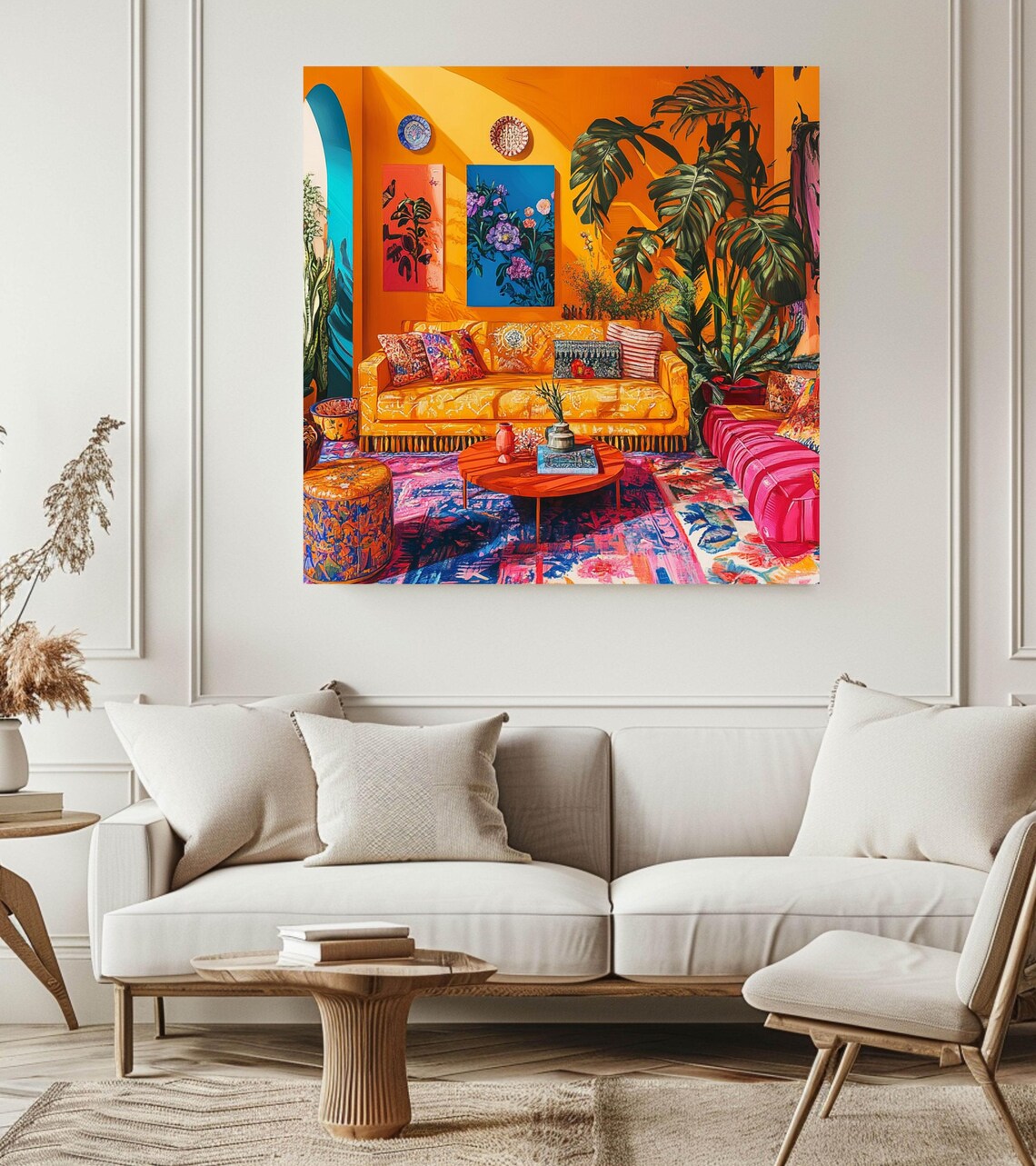 Maximalist Living Room Art Print, Boho Decor - Image 2