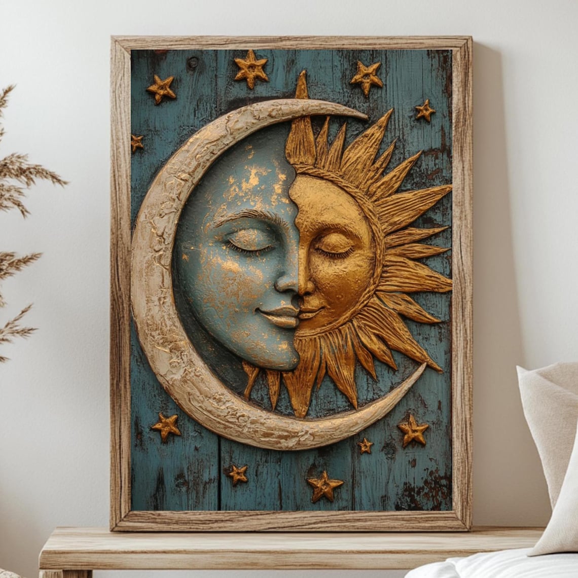 Sun And Moon Vintage Celestial Art Print