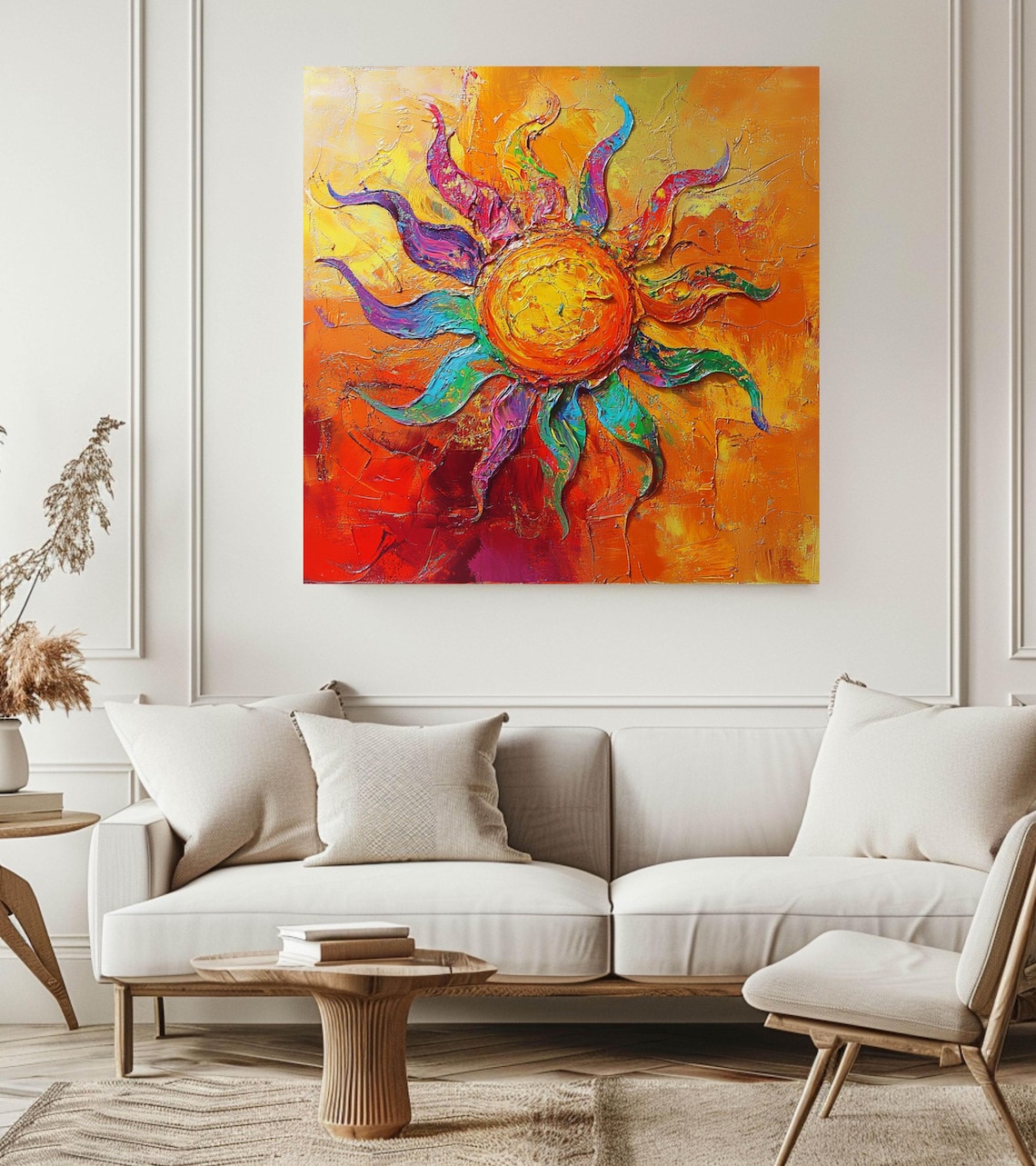 Vibrant Sun Abstract Bohemian Art, Positive Accent - Image 2