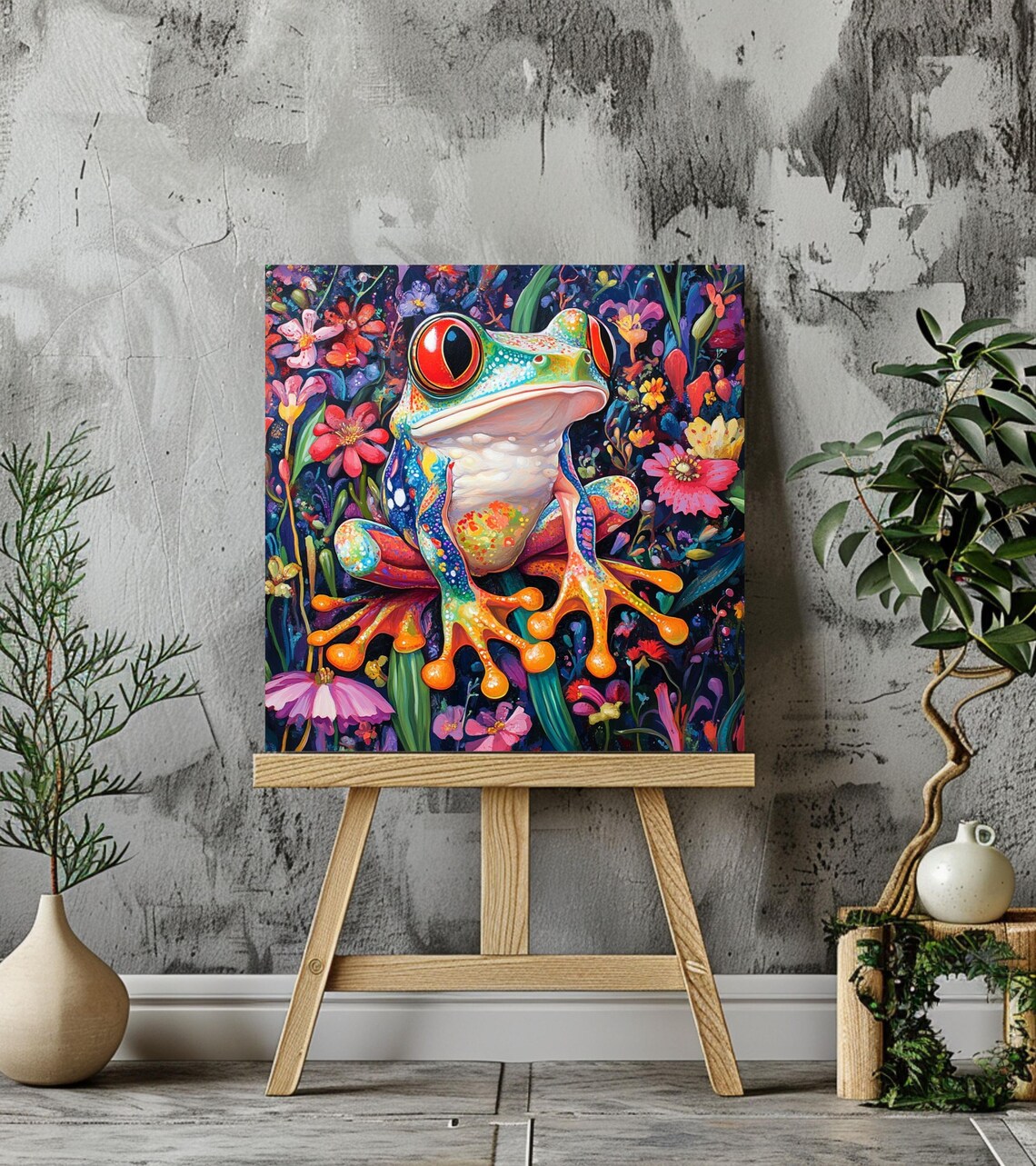 Whimsical Frog Art Print, William Morris Style - Image 3